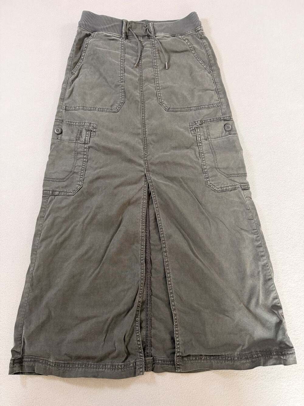 American Eagle Utility Cargo Midi Skirt with Drawstring Waist